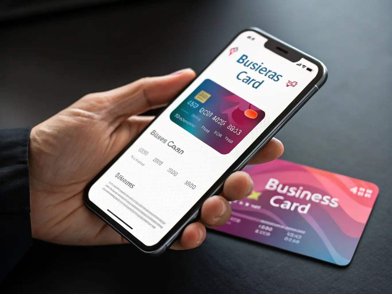 A clean, modern digital business card design featuring a professional headshot and clear contact information, displayed on a smartphone screen.
