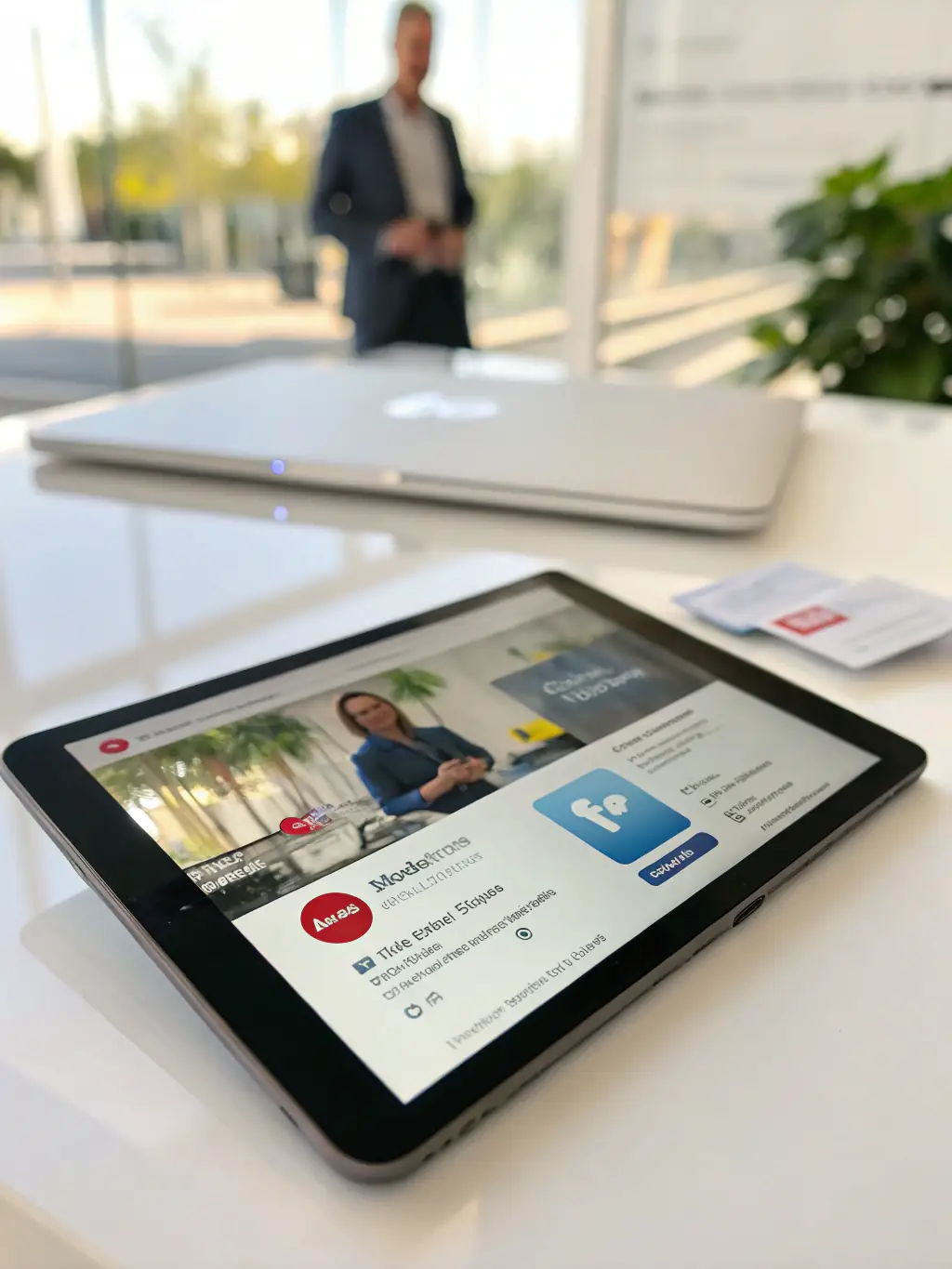 A digital business card displayed on various devices (smartphone, tablet, laptop), showcasing its responsive design and professional appearance across all platforms.