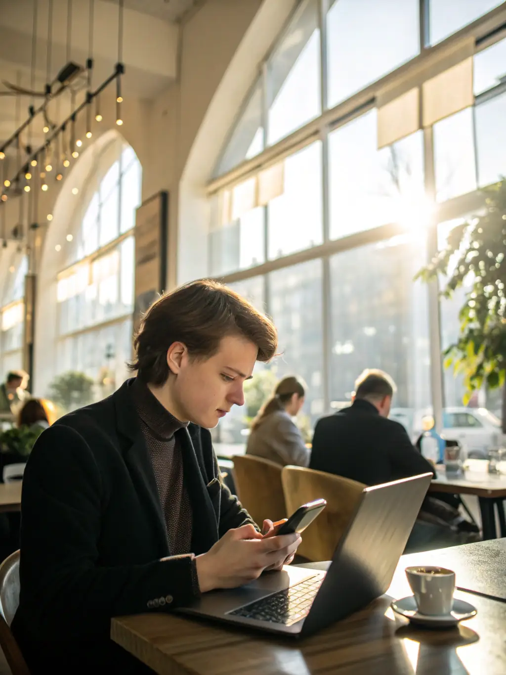 A person easily updating their digital business card on a smartphone, showcasing the platform's user-friendly interface and real-time editing capabilities.